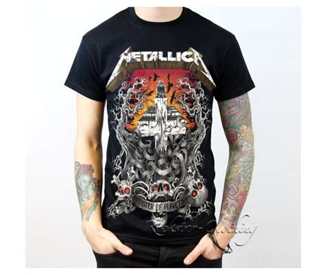 Metallica Master Puppets Heavy Metal Band Men Black Cotton ...