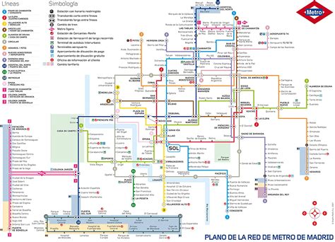 Metro de Madrid   Tarifas y plano del Metro de Madrid