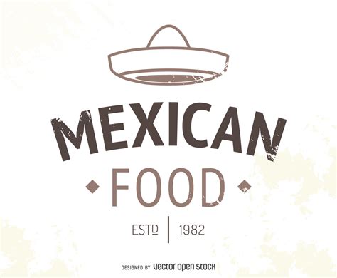 Mexican restaurant logo with hat   Vector download