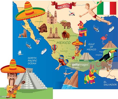 Mexico Cartoon Map Vector Art | Getty Images
