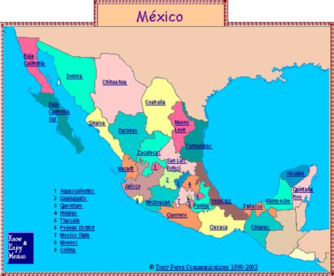 Mexico Map By State