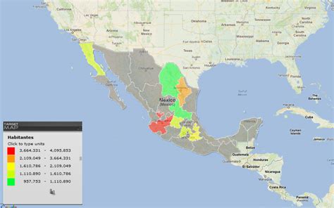 Mexico map of Ciudades mas habitadas en la republica ...
