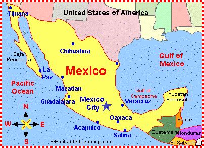 Mexico Map  ZoomSchool.com