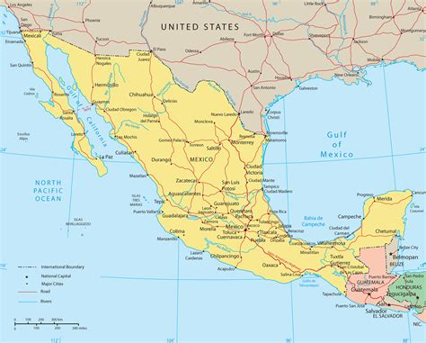 Mexico Political Map   Baja California, Cancun, Cabo San Lucas