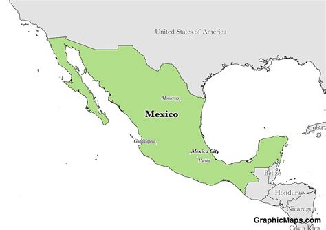 Mexico s Capital   GraphicMaps.com