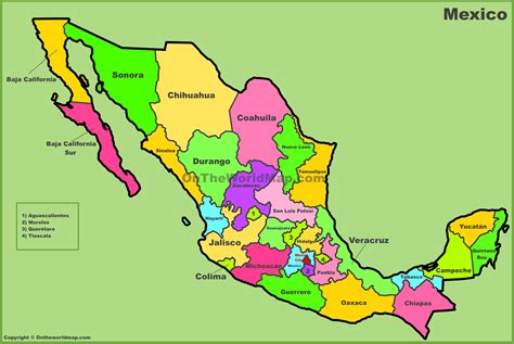 Mexico states map