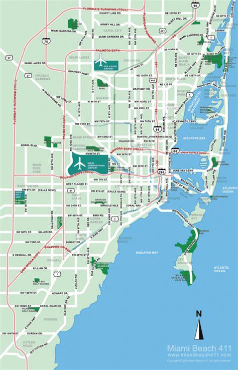 Miami Map Tourist Attractions   TravelsFinders.Com