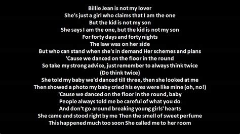 Michael Jackson   Billie Jean  With Lyrics    YouTube