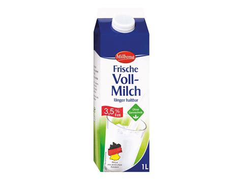 MILBONA Frischmilch 3,5 % Fett   Lidl Deutschland   lidl.de