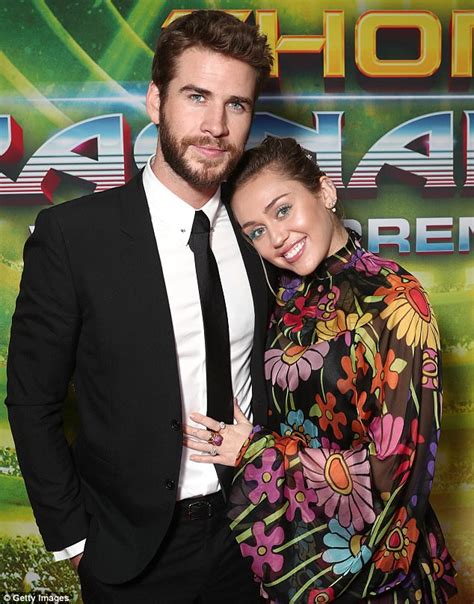 Miley Cyrus and Liam Hemsworth at Thor: Ragnarok premiere ...