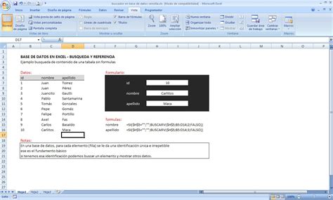 mini aplicaciones en Excel: Base de datos sencilla en Excel
