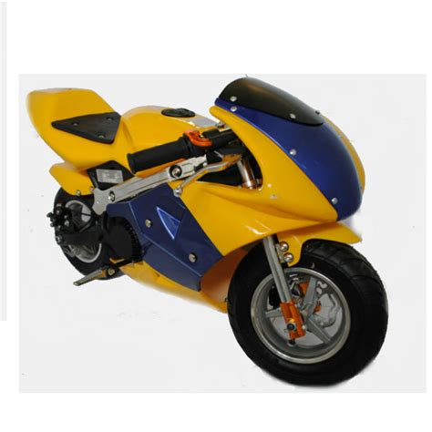 Mini Moto 49cc Race Bike Yellow/Blue | Bikes 4 Fun