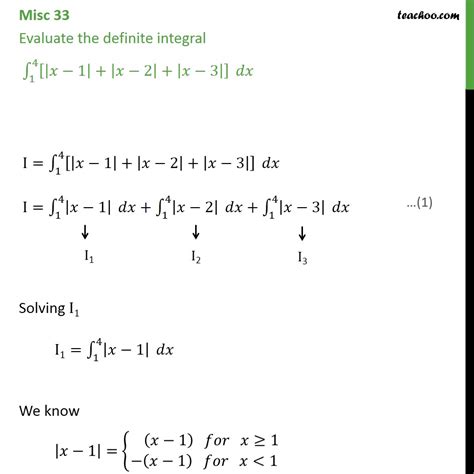 Misc 33   Definite integral |x   1| + |x   2| + |x   3| dx