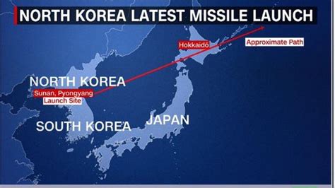 Misil disparado por Corea del Norte hacia Japón