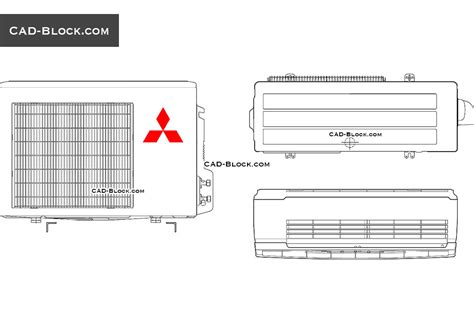 Mitsubishi Air conditioning CAD block, free AutoCAD drawings