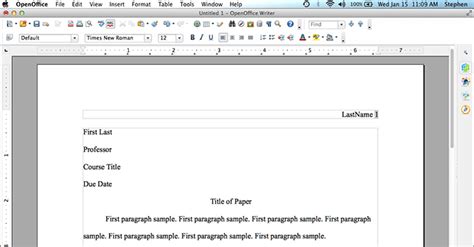 MLA Format using OpenOffice | MLAFormat.org