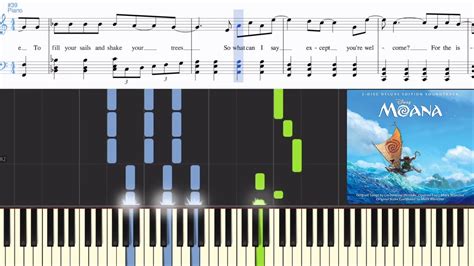 [Moana] Dwayne Johnson   You re Welcome  Synthesia Piano ...