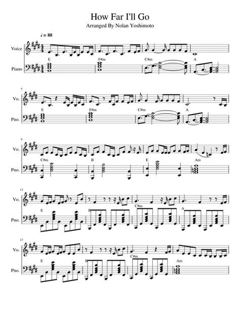Moana — How Far I ll Go Download PDF Piano Sheet Music ...