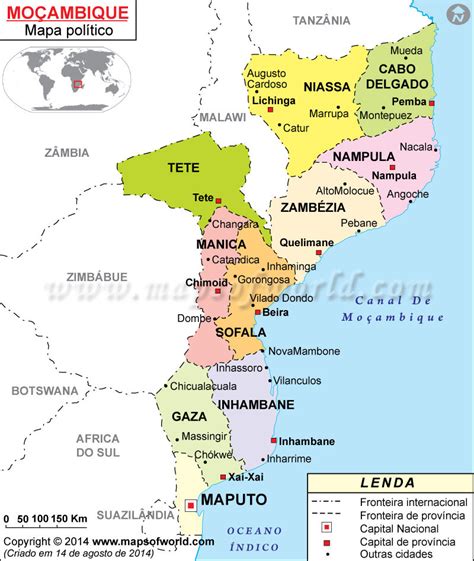 Moçambique Mapa | Mapa do Moçambique