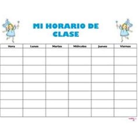 Modelo de horario escolar con dibujos | Materiales | Pinterest