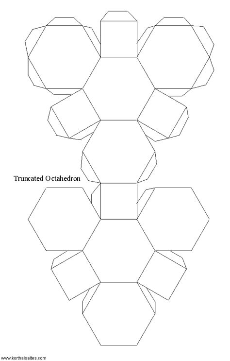 Modelo de papel de un octaedro truncado