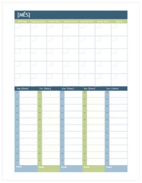 Modelos de calendário semanal gratuitos no Office.com   Excel