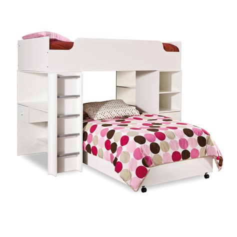 Modern L Shaped Twin over Twin Loft Bunk Bed with Desk ...