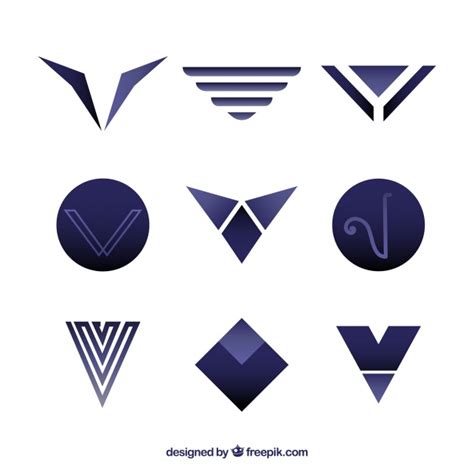 Modern letter v logo collection Vector | Free Download