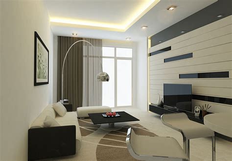 Modern Living Room Wall with Striped Decor   Interior ...
