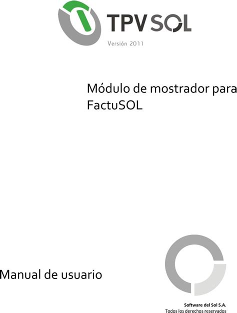 Módulo de mostrador para FactuSOL   PDF