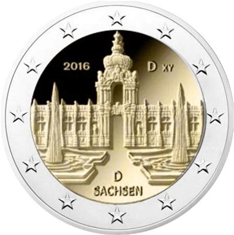 Moneda 2 Euros Conmemorativa Alemania 2016 Zwinger Dresden ...