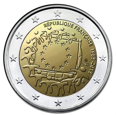 Moneda 2 euros de Francia 2015. 30 Años Bandera Europea