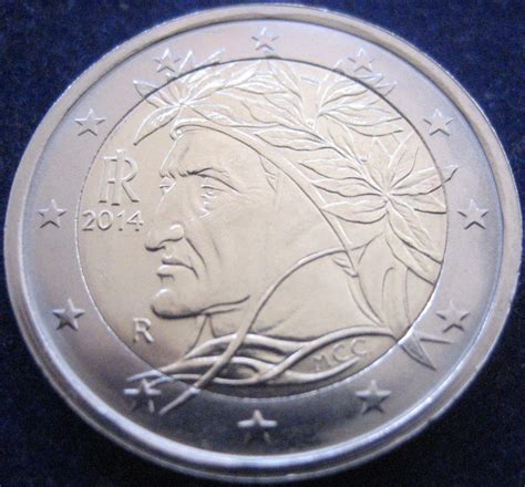 Moneda 2 Euros Italia 2014 Dante Alighieri Fdc Unc   Romacoins