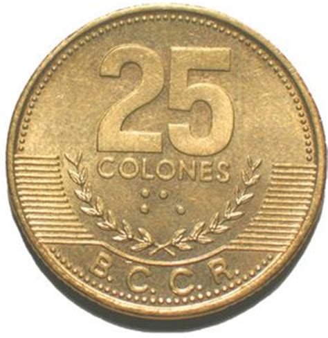 Moneda: 25 Colones  Costa Rica   1950~Today   Banco ...