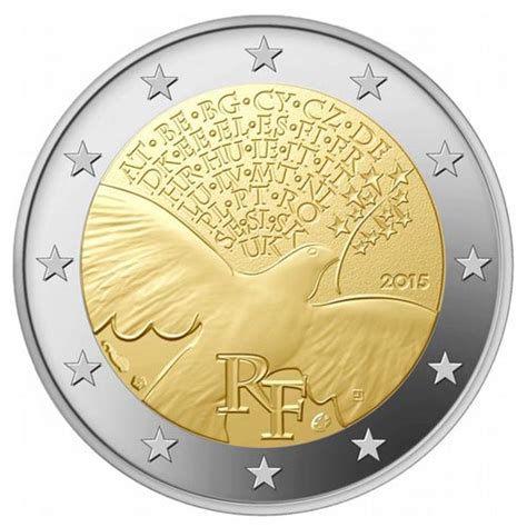 moneda conmemorativa 2 euros Francia 2015 Paz., Tienda ...