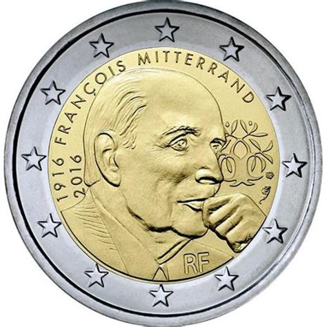 moneda conmemorativa 2 euros Francia 2016 Mitterrand ...