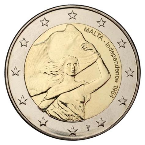 moneda conmemorativa 2 euros Malta 2014. Independencia ...