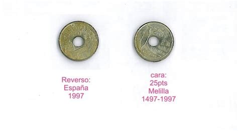 Moneda española de 25 pesetas  defectuosa    Coleccionismo ...