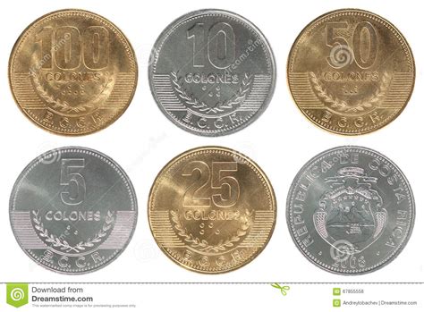 Monedas De Costa Rica Set Foto de archivo   Imagen: 67855558