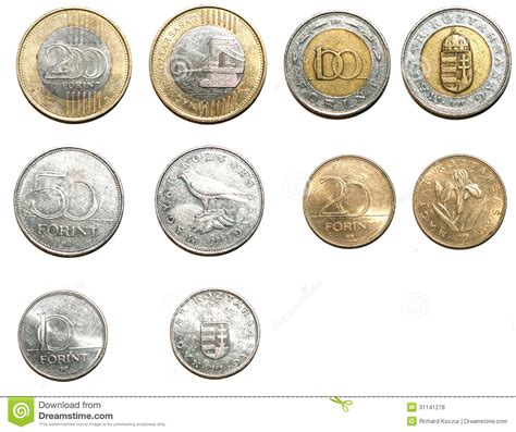Monedas Húngaras Del Forint Fotos de archivo libres de ...