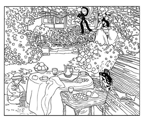 Monet painting | Art Coloring pages for kids to print & color