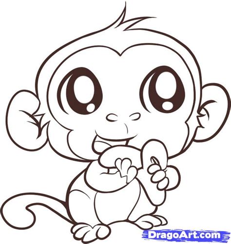 Monkey eating drawing | Monkey, Step by Step, forest ...