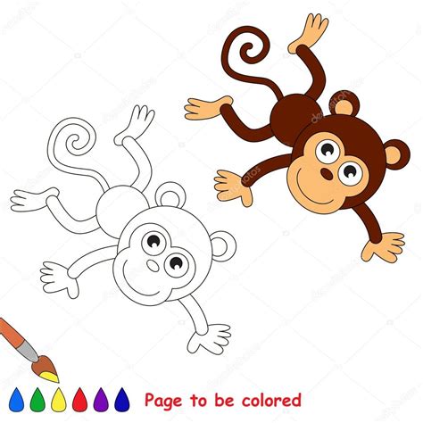 Mono de dibujos animados de vector para colorear — Vector ...