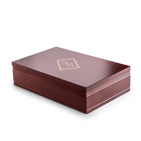 Monogrammed Mens Small Rosewood Jewelry Valet Box