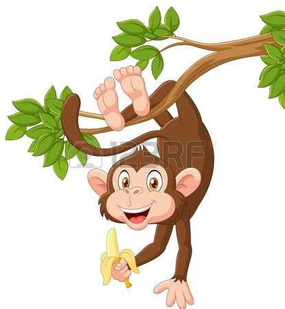 monos: ilustración vectorial de dibujos animados feliz que ...