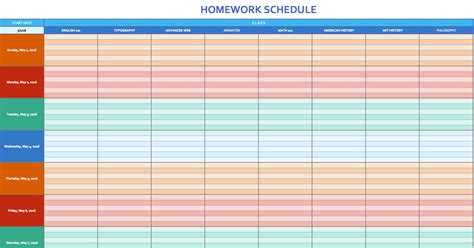 Monthly Schedule Template | cyberuse