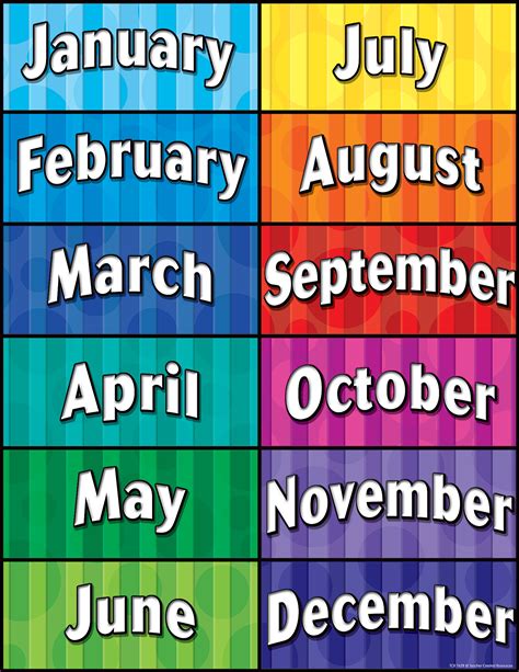 Months of the Year Chart   TCR7628 | Teacher Created Resources
