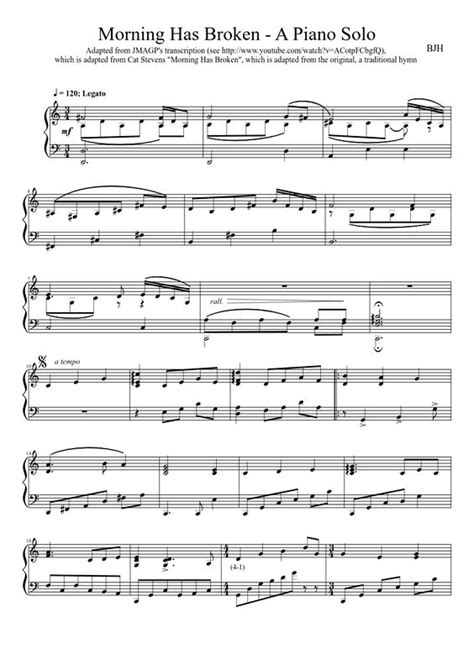 Morning Has Broken Arrangement for Piano | MuseScore.com ...