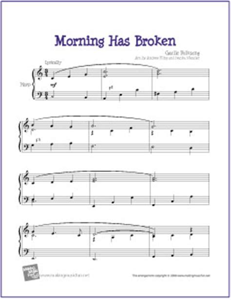 Morning Has Broken | Free Easy Harp Sheet Music ...