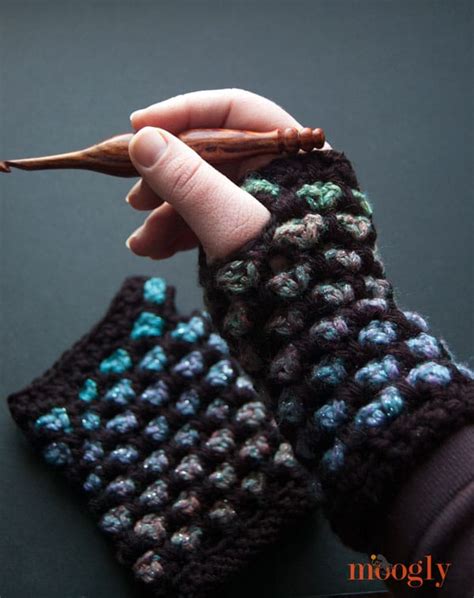 Moroccan Midnight Fingerless Mitts web   Whistle and Ivy